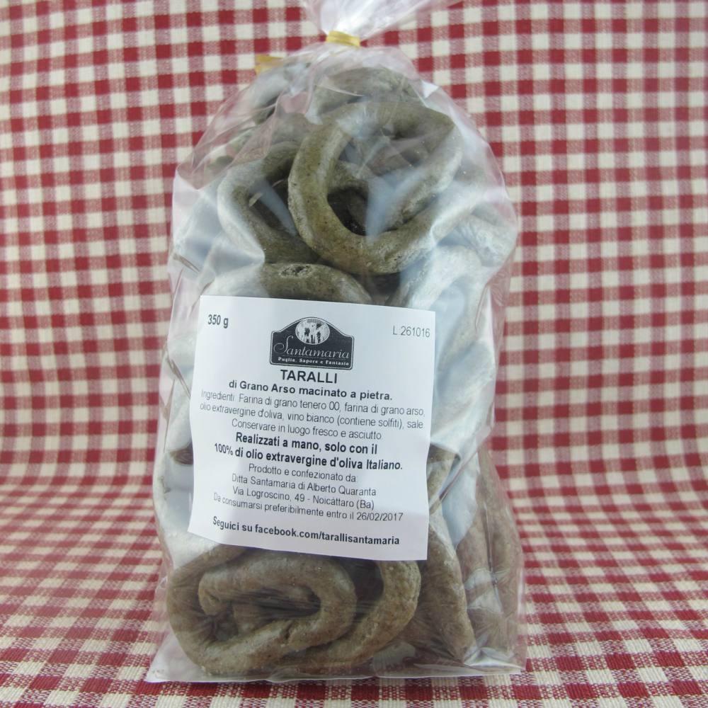 Taralli Santamaria con farina di grano arso da grammi 350