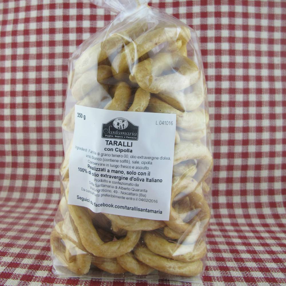 Taralli Santamaria con cipolla da grammi 350