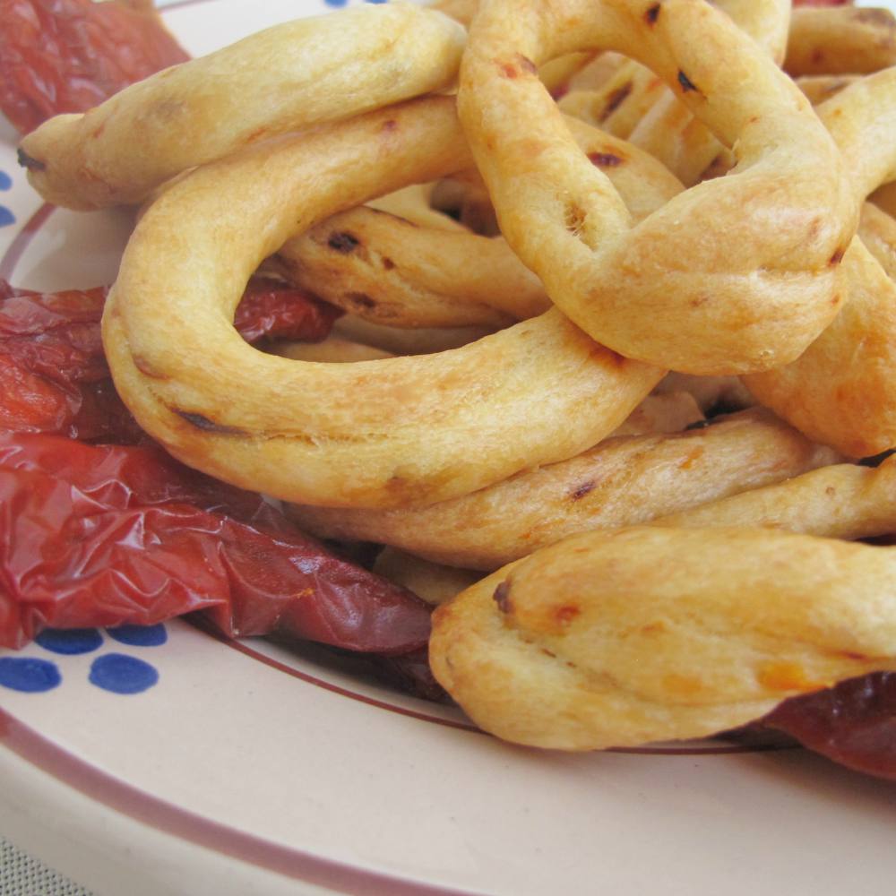Dettaglio sui Taralli Santamaria al pomodoro secco