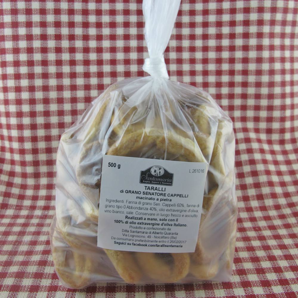 Taralli Santamaria con Grano Senatore Cappelli macinato a pietra gr 500