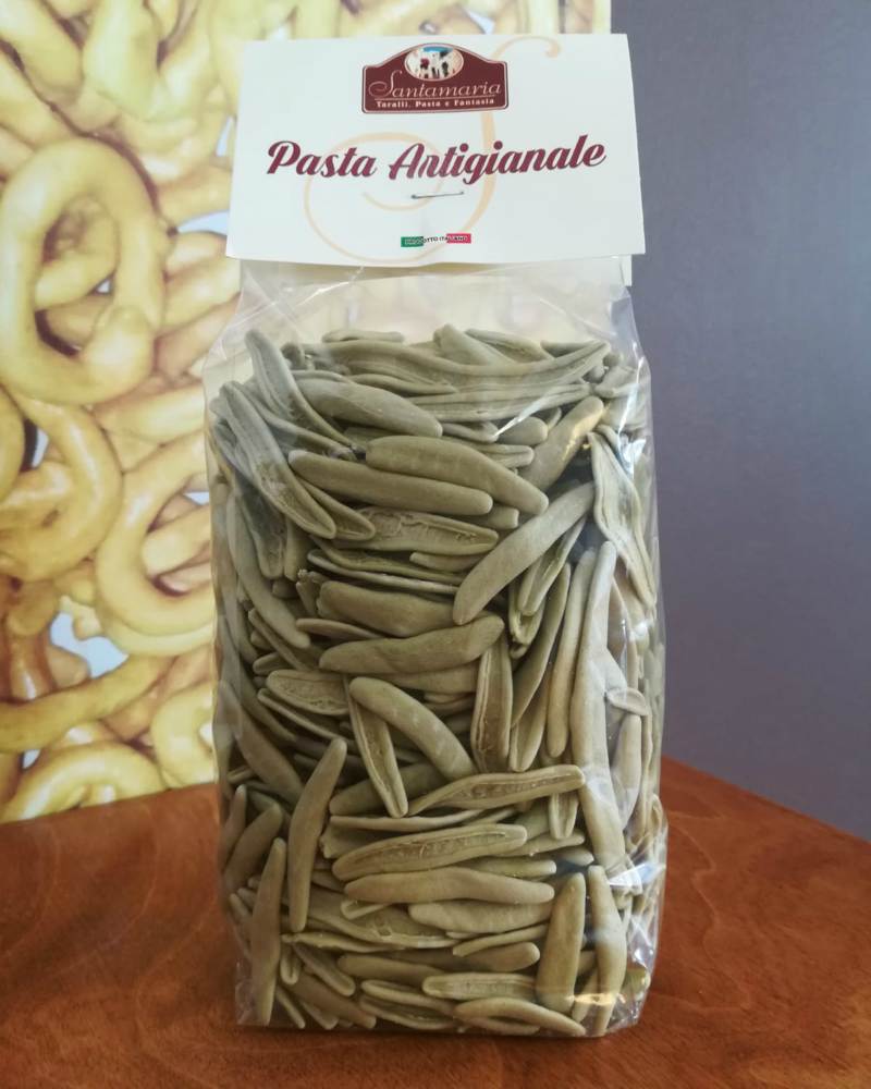 Foglie d'ulivo verdi Santamaria, pasta fresca essiccata e artigianale con spinaci - immagine 2